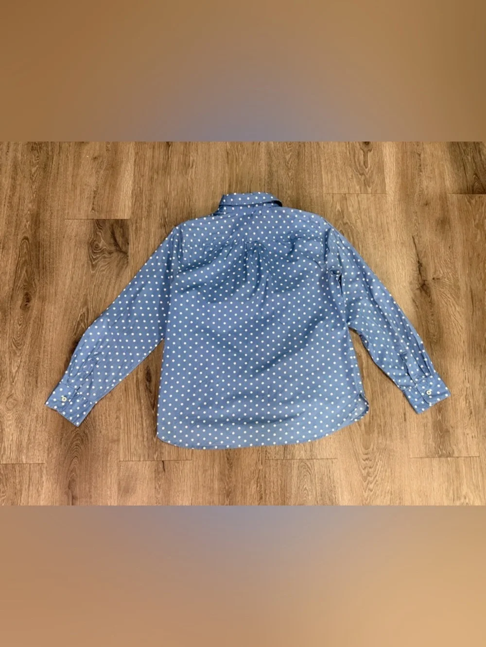 Talbots Blue Polka Dot Button-Up Shirt - Picture 2 of 8